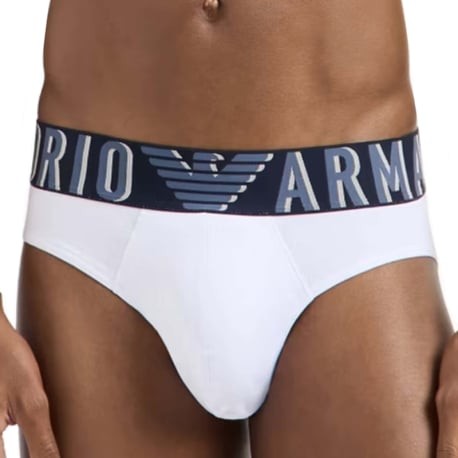 Emporio Armani Slip Megalogo Coton  Blanc