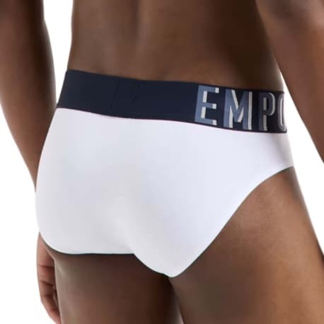 Emporio Armani Slip Megalogo Coton  Blanc