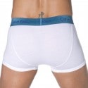 Calvin Klein Lot de 3 Shortys Cotton Stretch Blancs Ceinture Bleue