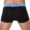 Calvin Klein Lot de 3 Shortys Cotton Stretch Noirs Ceinture Bleue