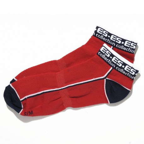 Lot de 3 Paires de Socquettes Sport Marines - Rouges - Blanches