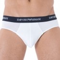 Emporio Armani Lot de 2 Slips Stretch Cotton Noir -Blanc