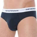 Emporio Armani Lot de 2 Slips Stretch Cotton Noir -Blanc