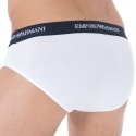 Emporio Armani Lot de 2 Slips Stretch Cotton Noir -Blanc