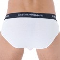 Emporio Armani Lot de 2 Slips Stretch Cotton Noir -Blanc