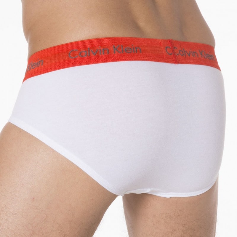 Calvin Klein 3 Pack Cotton Stretch – Hip Briefs ( White / Red / Navy ) –  Trunks and Boxers