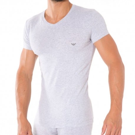 Emporio armani men's underwear stretch 2024 cotton v neck t shirt