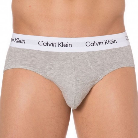 3-Pack Cotton Stretch Briefs - Black - White - Grey