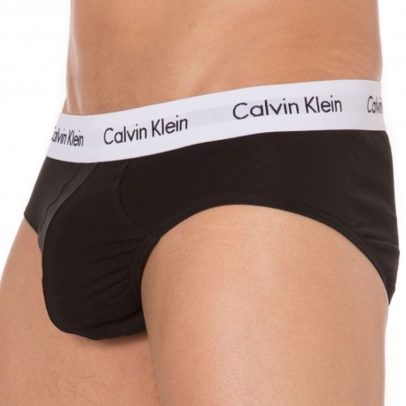 3-Pack Cotton Stretch Briefs - Black - White - Grey