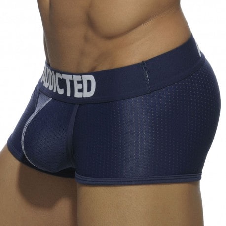 Addicted Lot de 3 Boxers Courts Mesh Push Up Blanc - Bleu Marine - Noir