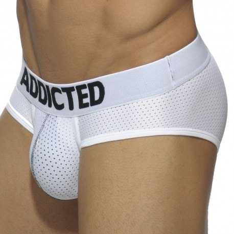 Addicted 3-Pack Push Up Mesh Briefs - White - Navy Blue - Black