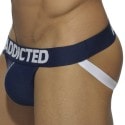 Addicted 3-Pack Push Up Mesh Jock Straps - White - Navy - Black