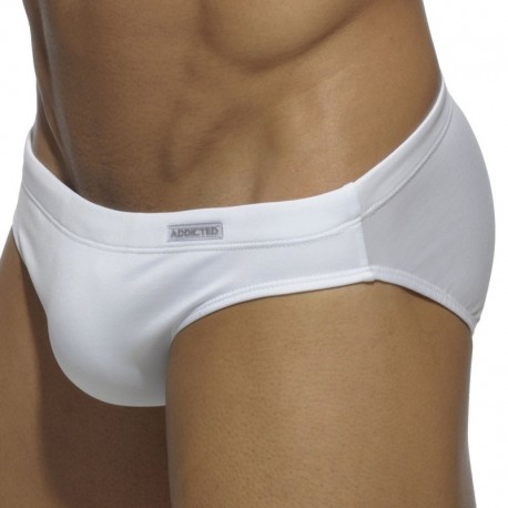 Addicted Rainbow Swim Brief - White