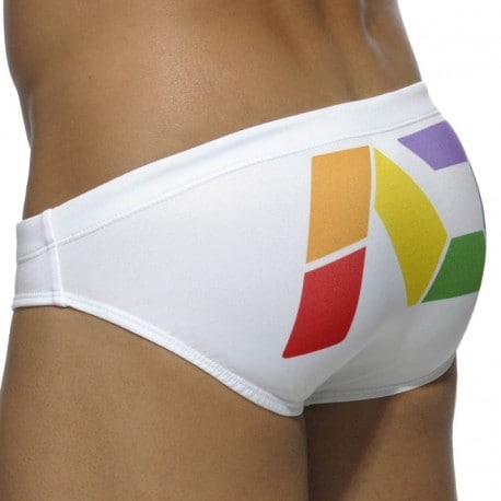 Addicted Slip de Bain Rainbow Blanc