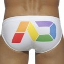 Addicted Rainbow Swim Brief - White