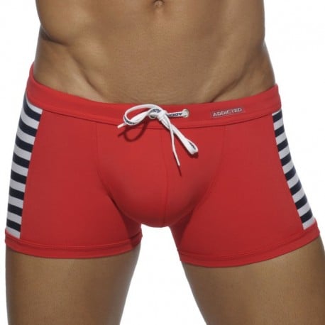 Addicted Sailor Colored Swim Boxer - Red