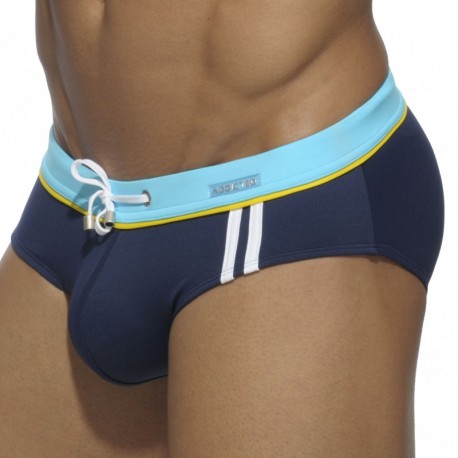 Addicted Sport Detail Binding Swim Brief - Navy