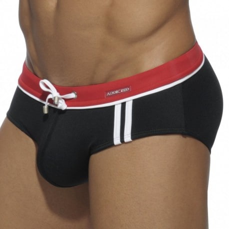 Addicted Sport Detail Binding Swim Brief - Black