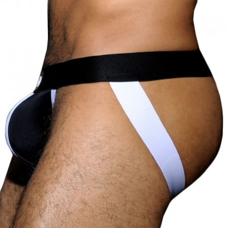 AD Fetish Jock Strap Stripe Fetish Noir - Blanc