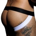 AD Fetish Stripe Fetish Jock - Black - White