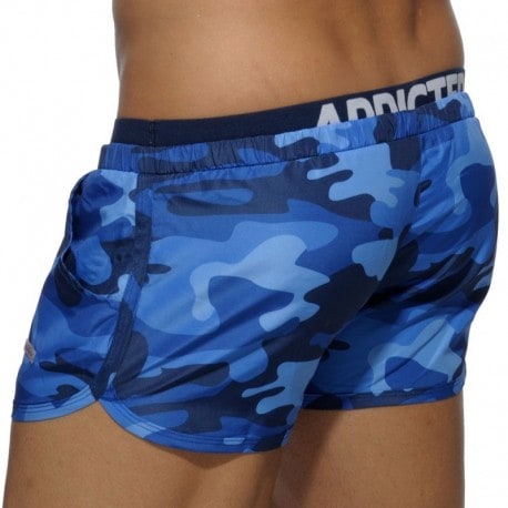 Addicted Short de Bain Double Waistband Camouflage Marine