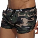 Addicted Double Waistband Swim Short - Khaki Camo