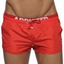 Addicted Double Waistband Swim Short - Red