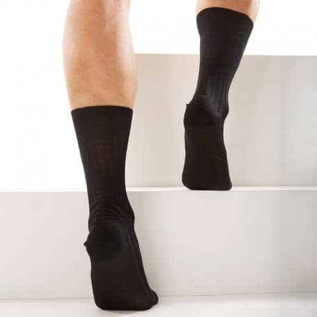 DIM Lot de 2 Paires de Chaussettes Fil d'Ecosse Noires