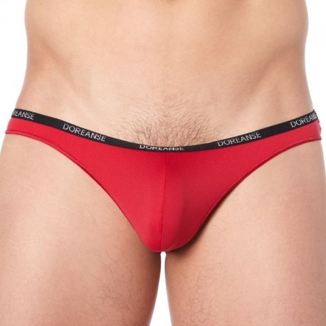 Doreanse 1392 Sexy Lingerie Mens Underwear Euro Thong Claret Red Small
