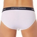 Emporio Armani 2-Pack Cotton Stretch Briefs - White - Navy