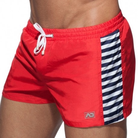 Addicted Sailor Colored Swim Short - Red