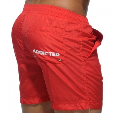 Addicted Short de Bain Long Basic Rouge