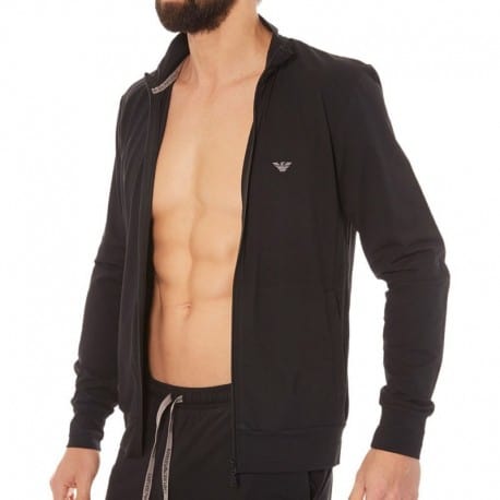 Emporio Armani Tenue d'intérieur Zip Basic Loungewear Noir