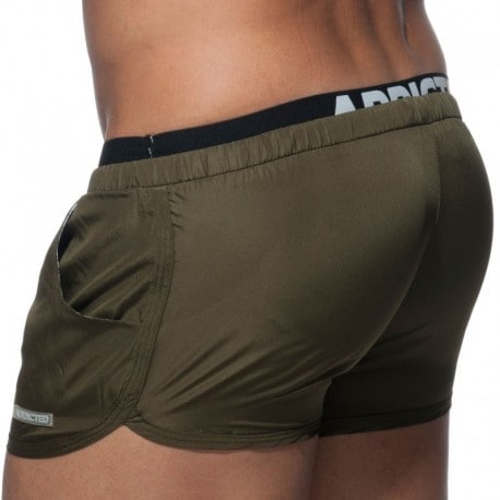 Addicted Short De Bain Double Waistband Kaki