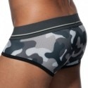 Addicted 3-Pack Camo Mesh Push Up Briefs - Khaki - Grey - Blue