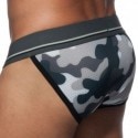 Addicted 3-Pack Camo Mesh Push Up Bikini Briefs - Khaki - Grey - Blue