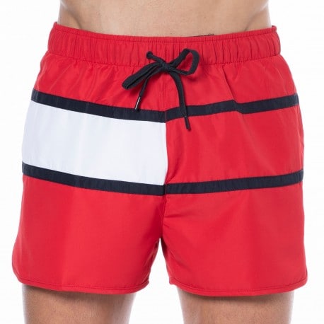 tommy hilfiger swim shorts red