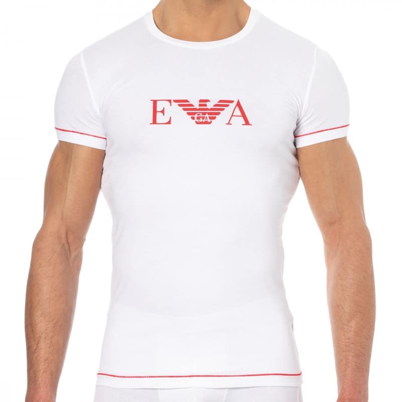 Emporio Armani Iconic Waistband Cotton T Shirt White