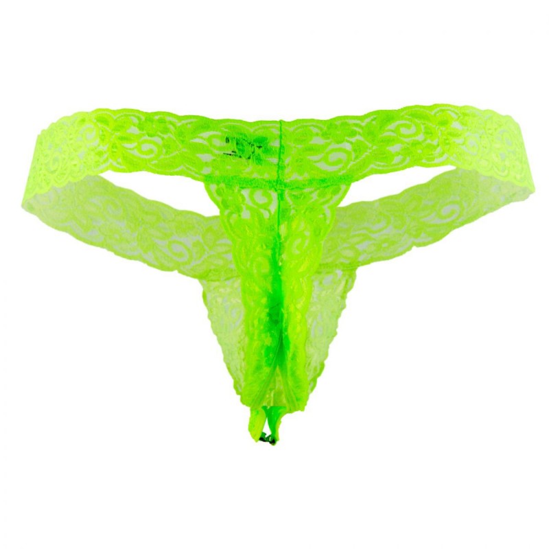 CandyMan Peek A Boo Thong - Lime | INDERWEAR