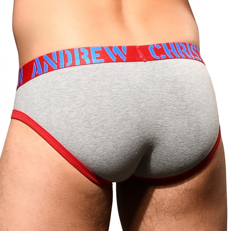 Andrew Christian Almost Naked Fly Tagless Briefs Heather Grey Inderwear