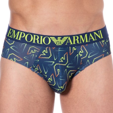 Giorgio Armani All-Over Logo Print Swim Trunks